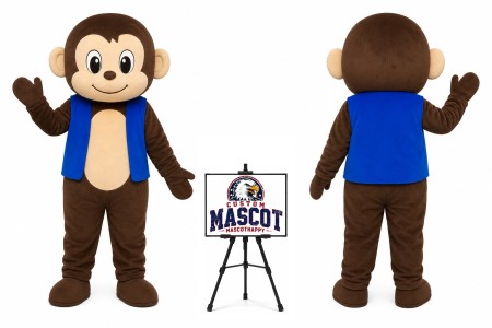 Cartoon Plush Vest Monkey Mascot Costume