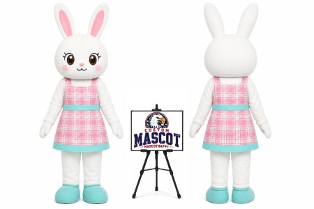 Cartoon Plush Cartoon Tartan Rabbit Mascot Costume for Easter Events