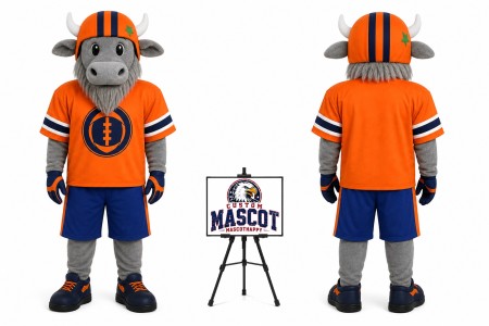 Cartoon Plush Old Bull Mascot Costume