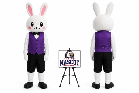 Cartoon Plush Rabbit Mascot Costume for Easter Events