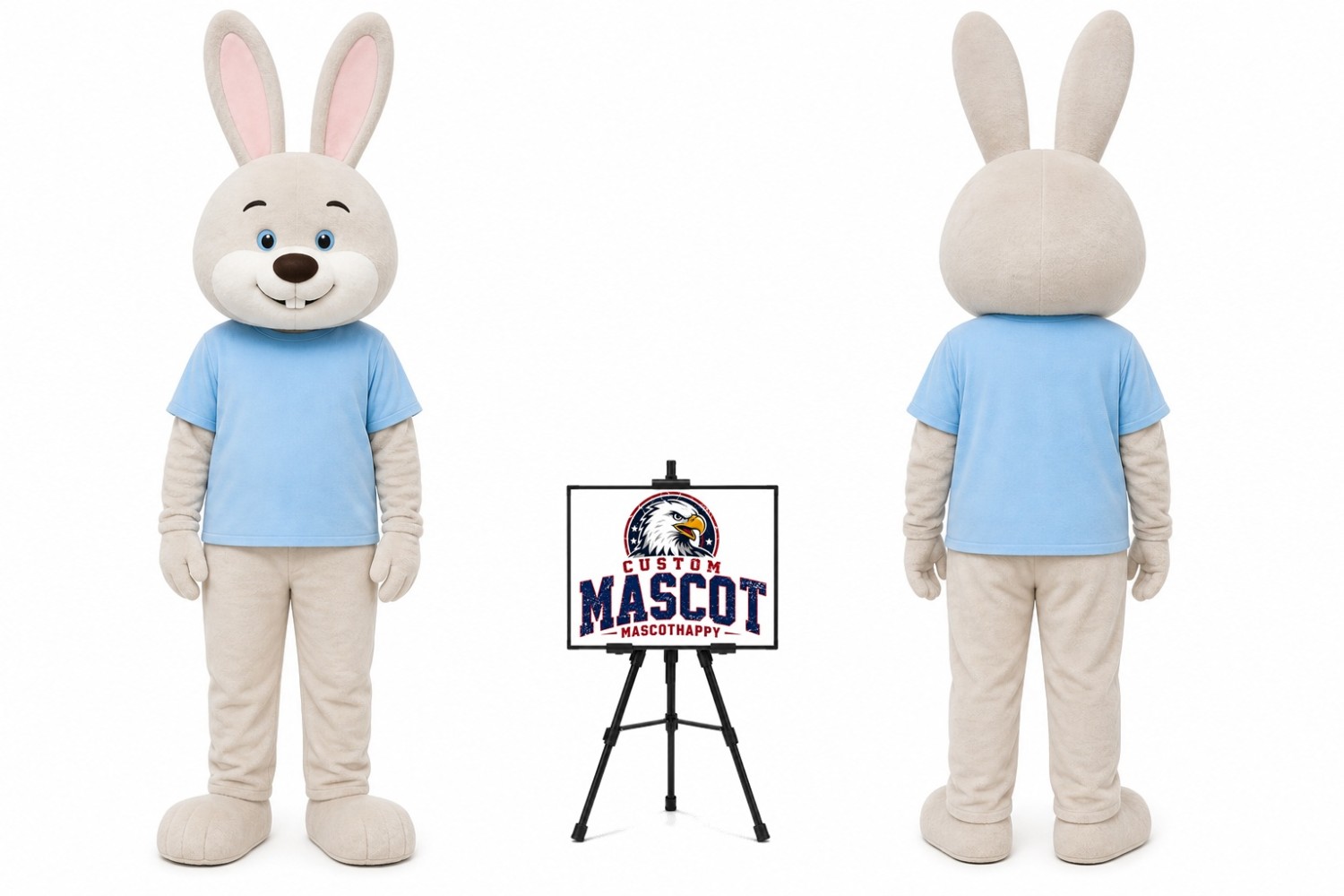 Cartoon Rabbit Boy Mascot Costume for Easter Events Cartoon Rabbit Boy Mascot Costume for Easter Events