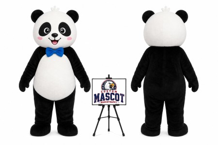 Cartoon Smiling Panda Mascot Costume