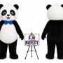 Cartoon Smiling Panda Mascot Costume