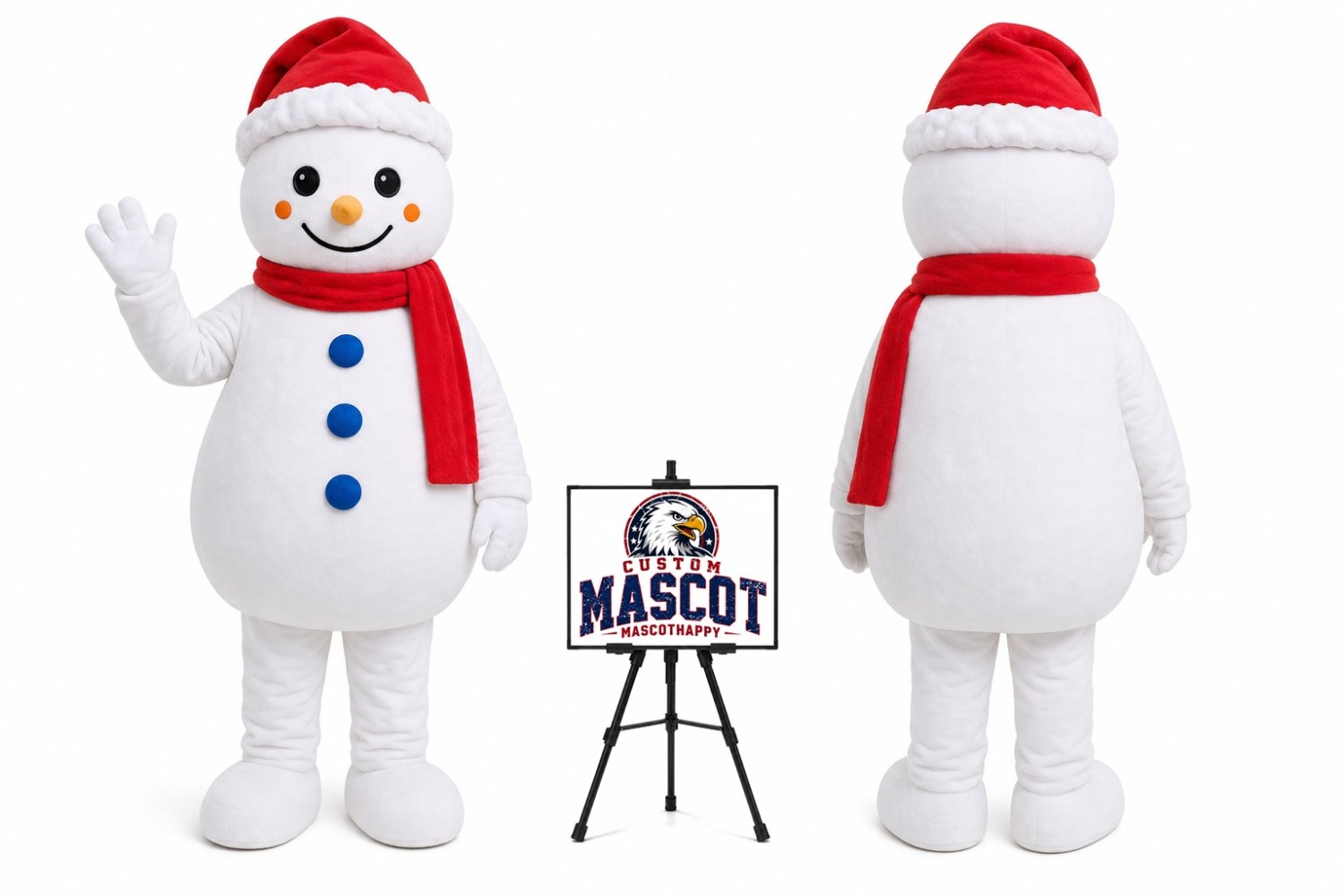 Cartoon Snowman Mascot Costume for Christmas Events Cartoon Snowman Mascot Costume for Christmas Events
