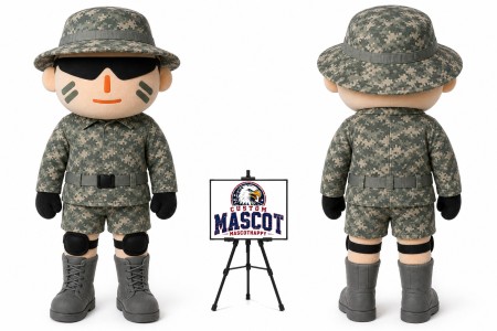 Cartoon Soldier Warrior Scout Mascot Costume