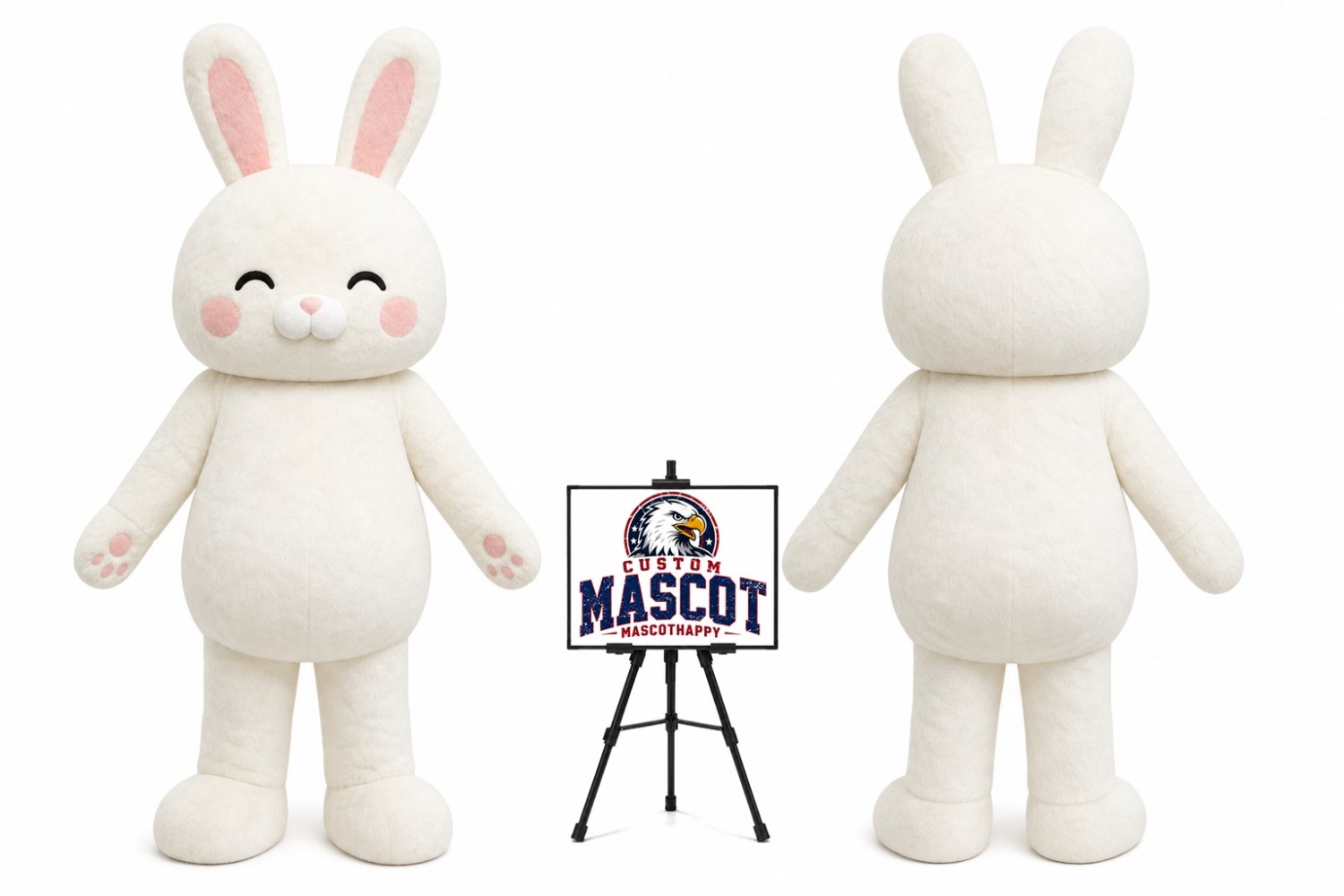 Cartoon Stuffed Animal Little Rabbit Mascot Costume for Easter Events Cartoon Stuffed Animal Little Rabbit Mascot Costume for Easter Events