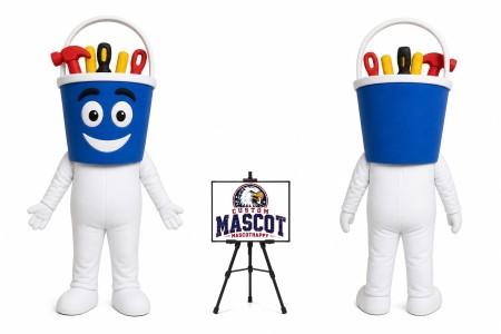 Cartoon Tool Bucket Mascot Costume