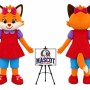 Cartoon Wedding Dress Fox Mascot Costume for Wedding Events