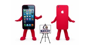 Cell Phone Apple Iphone 5C Mascot Costume for Food Events Cell Phone Apple Iphone 5C Mascot Costume for Food Events