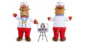 Chef Bull Mascot Costume for Food Events Chef Bull Mascot Costume for Food Events