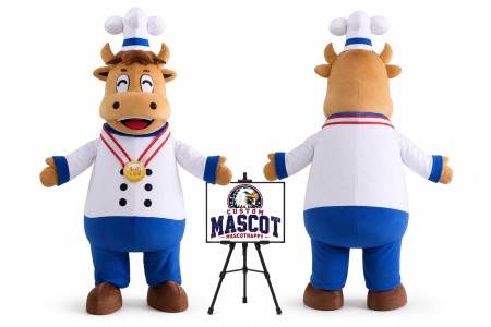Chef Bull Mascot Costume for Food Events
