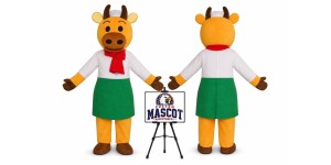 Chef Cow Mascot Costume for Food Events Chef Cow Mascot Costume for Food Events