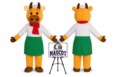 Chef Cow Mascot Costume for Food Events