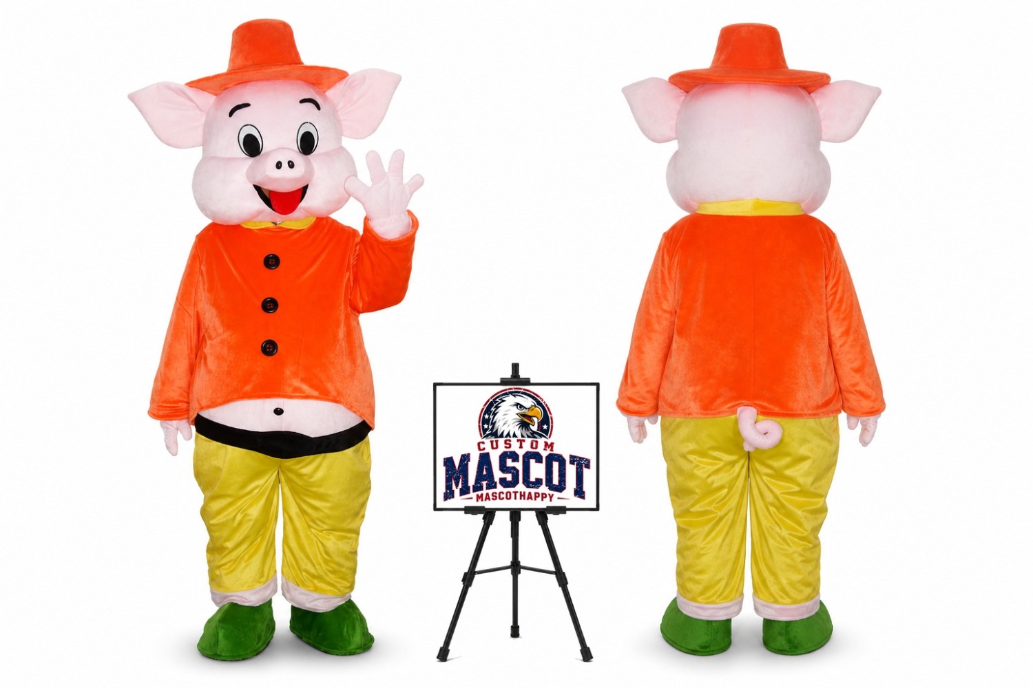 Happy Pig Mascot Costume Happy Pig Mascot Costume