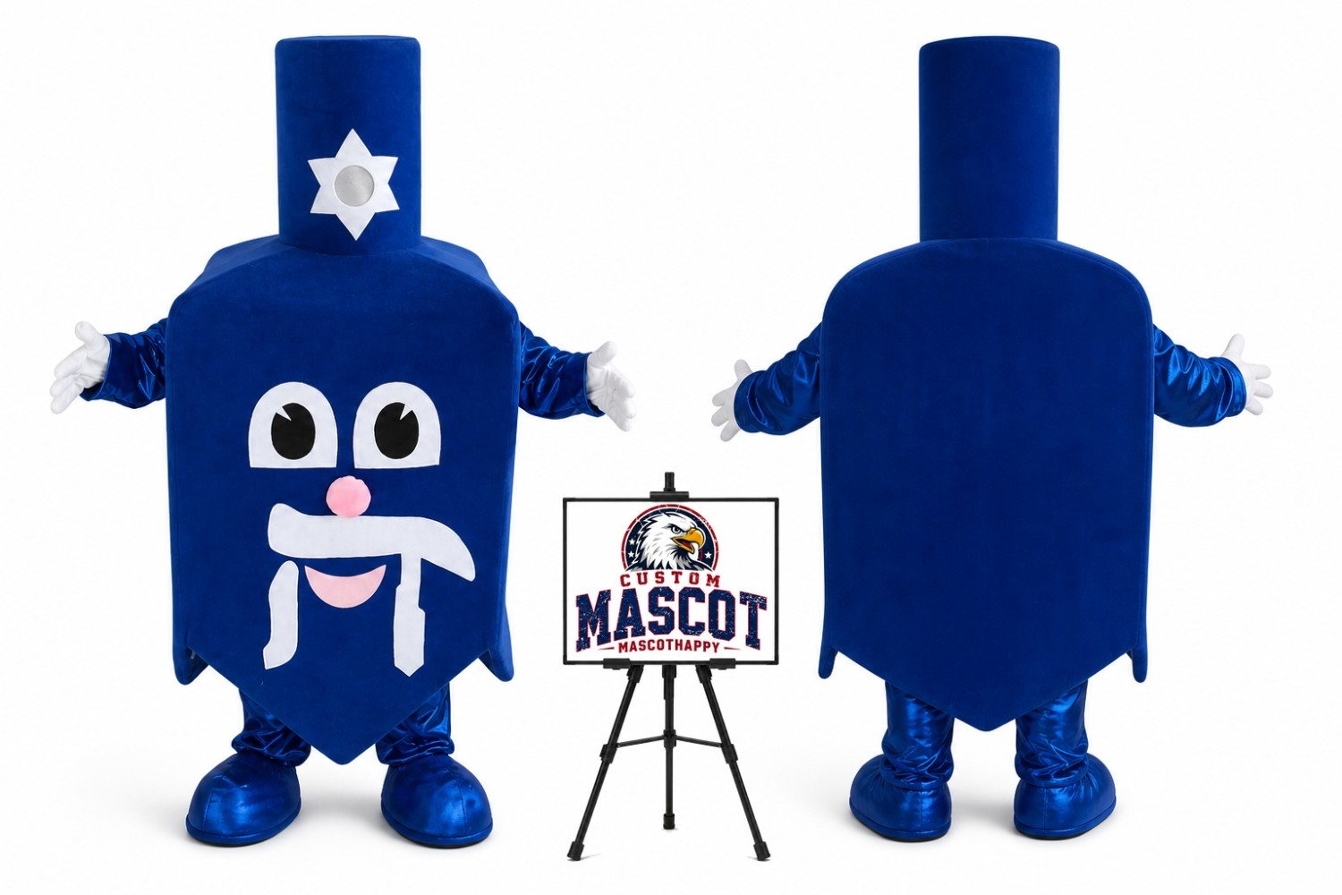 Happy Shabbat Dreidel Mascot Costume Happy Shabbat Dreidel Mascot Costume
