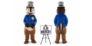 High Hat Squirrel Male Mascot Costume High Hat Squirrel Male Mascot Costume