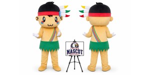 Indian Boy Girl Mascot Costume Indian Boy Girl Mascot Costume
