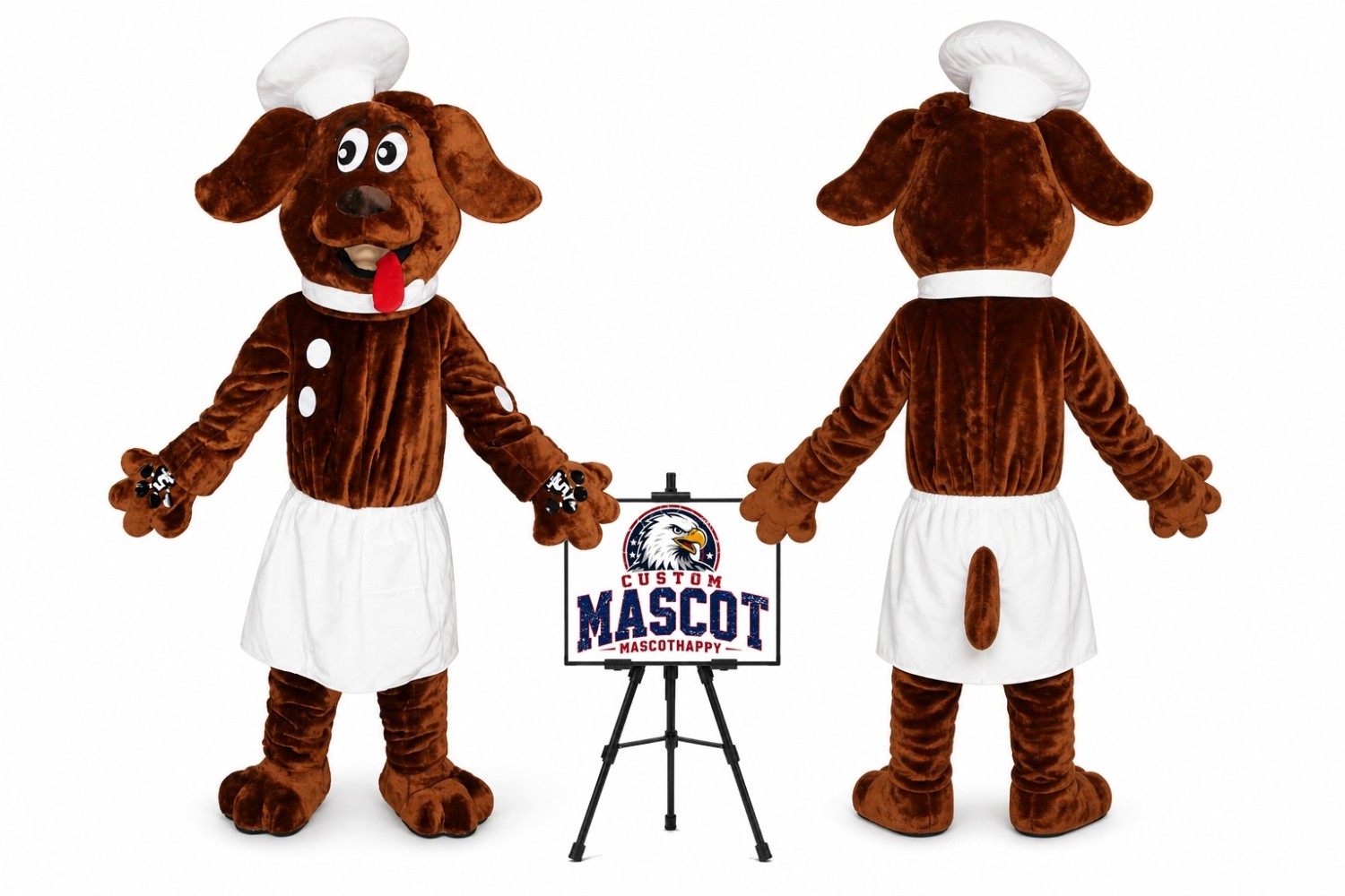 Chief Cook Dog Mascot Costume for Food Events Chief Cook Dog Mascot Costume for Food Events