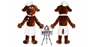 Chief Cook Dog Mascot Costume for Food Events Chief Cook Dog Mascot Costume for Food Events