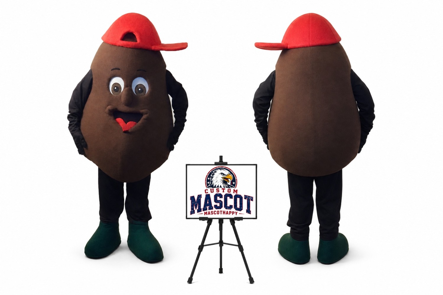 Chocolate Coffee Beans Mascot Costume Chocolate Coffee Beans Mascot Costume