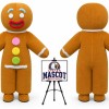 Christmas Adult Gingerbread Man Mascot Costume for Christmas Events