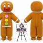 Christmas Adult Gingerbread Man Mascot Costume for Christmas Events