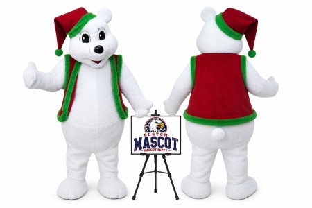 Christmas Bear Mascot Costume for Christmas Events
