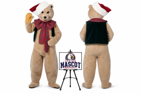 Christmas Bear Mascot Costume for Christmas Events
