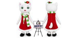 Christmas Cat Girl Mascot Costume for Christmas Events Christmas Cat Girl Mascot Costume for Christmas Events