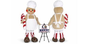 Christmas Gingerbread Cook Mascot Costume for Christmas Events Christmas Gingerbread Cook Mascot Costume for Christmas Events
