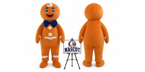 Christmas Gingerbread Man Mascot Costume for Christmas Events Christmas Gingerbread Man Mascot Costume for Christmas Events