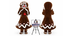 Christmas Lady Gingerbread Mascot Costume for Christmas Events Christmas Lady Gingerbread Mascot Costume for Christmas Events