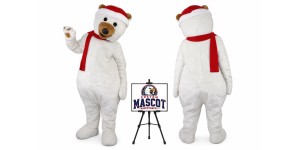 Christmas Polar Bear Mascot Costume for Christmas Events Christmas Polar Bear Mascot Costume for Christmas Events