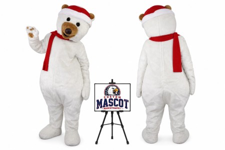 Christmas Polar Bear Mascot Costume for Christmas Events