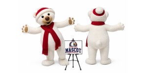 Christmas Polar Bear Mascot Costume for Christmas Events Christmas Polar Bear Mascot Costume for Christmas Events
