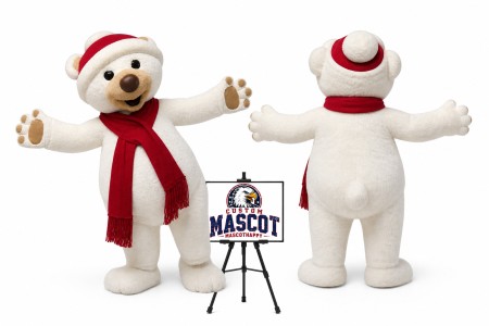 Christmas Polar Bear Mascot Costume for Christmas Events