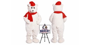Christmas Polar Bear Mascot Costume for Christmas Events Christmas Polar Bear Mascot Costume for Christmas Events