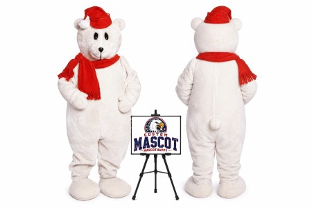 Christmas Polar Bear Mascot Costume for Christmas Events
