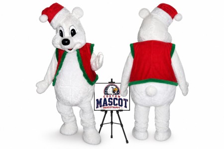 Christmas Bear Mascot Costume for Christmas Events