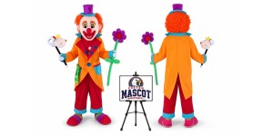 Circus Cartoon Magician Little Clown Mascot Costume for Parties Circus Cartoon Magician Little Clown Mascot Costume for Parties