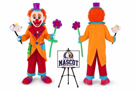 Circus Cartoon Magician Little Clown Mascot Costume for Parties