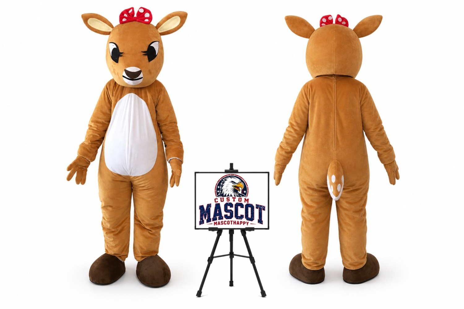 Clarice The Girl Reindeer Mascot Costume for Christmas Events Clarice The Girl Reindeer Mascot Costume for Christmas Events