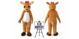 Clarice The Girl Reindeer Mascot Costume for Christmas Events Clarice The Girl Reindeer Mascot Costume for Christmas Events