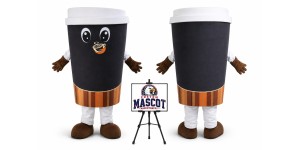 Coffee Cup Mascot Costume Coffee Cup Mascot Costume