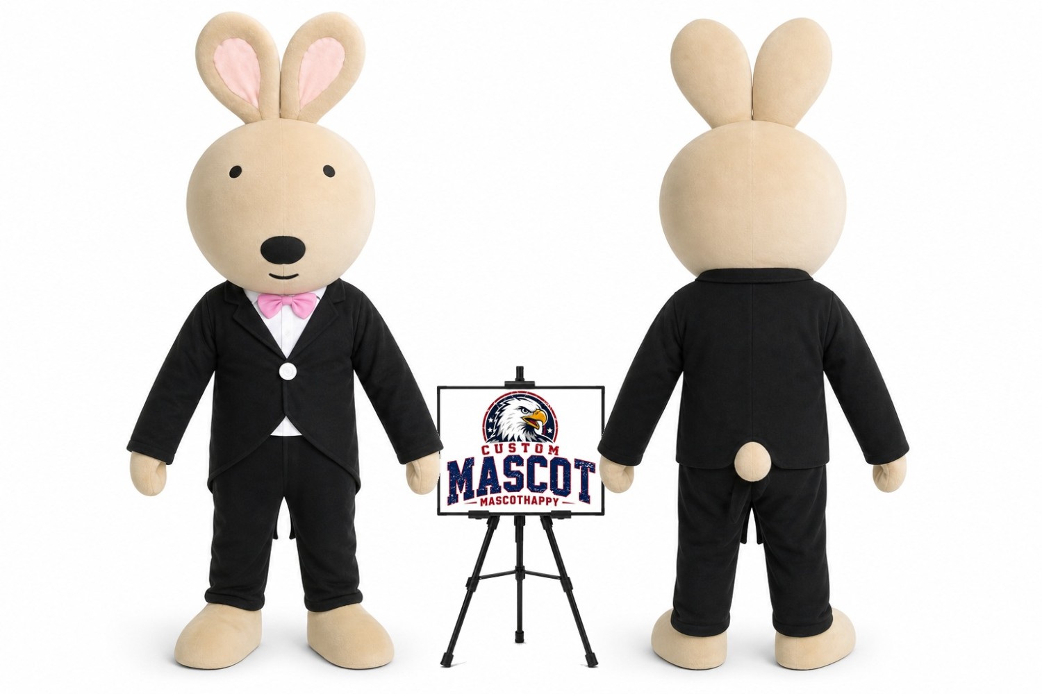 Animal Cartoon Swallowtail Rabbit Mascot Costume for Easter Events Animal Cartoon Swallowtail Rabbit Mascot Costume for Easter Events