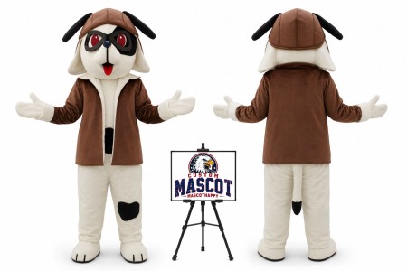 Cartoon Animal Plush Little Dog Pilot Mascot Costume