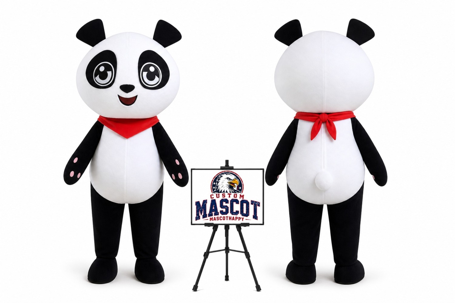 Cartoon Big Eyes Panda Mascot Costume Cartoon Big Eyes Panda Mascot Costume