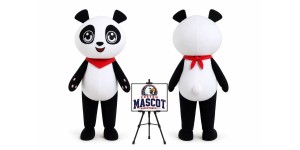 Cartoon Big Eyes Panda Mascot Costume Cartoon Big Eyes Panda Mascot Costume