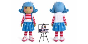 Curly Hair Girl Mascot Costume Curly Hair Girl Mascot Costume