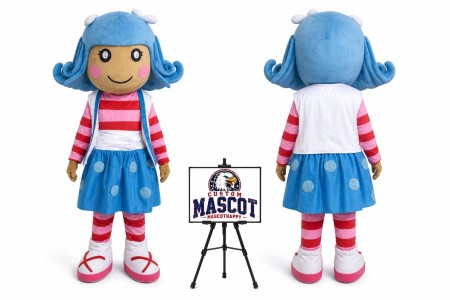 Curly Hair Girl Mascot Costume